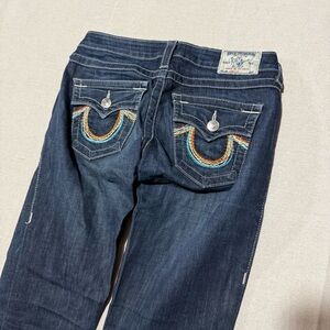 Y2K True Religion Jeans Women’s Rainbow Stitching Straight Fit Truey Jeans